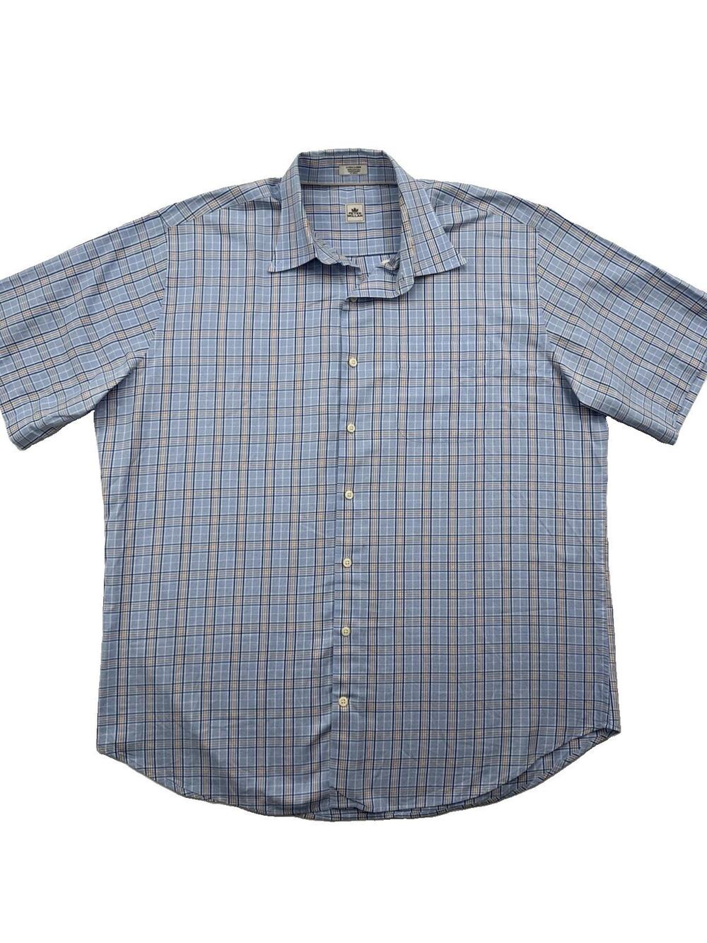 Peter Millar Shirt Men XLarge Seaside Blue Plaid Blend Classic Preppy Casual